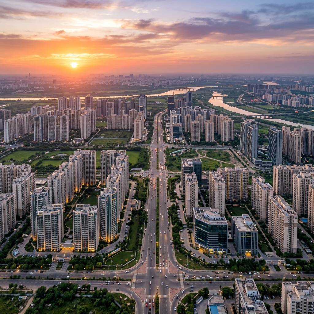 Dense Urban Real Estate Skyline
